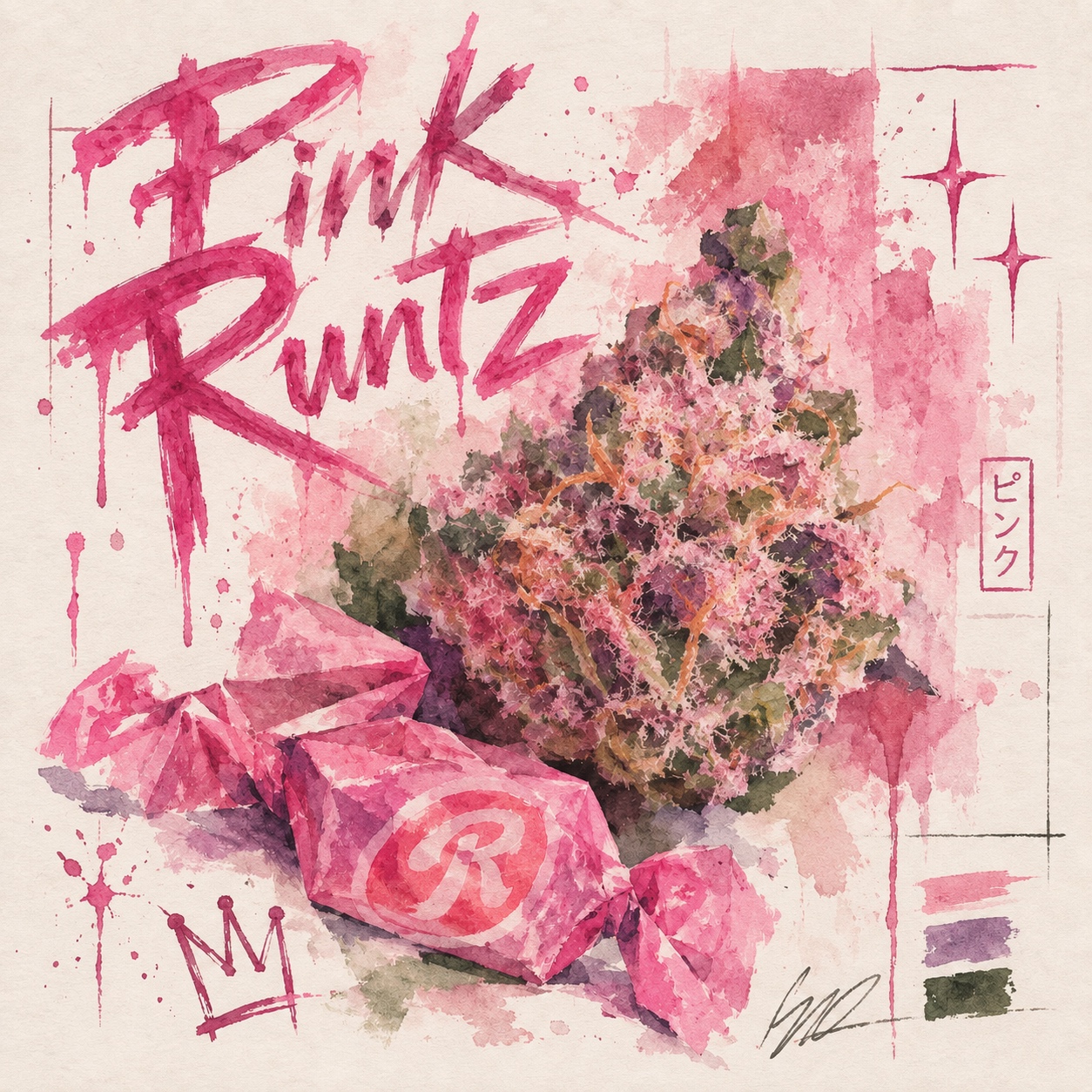 Pink Runtz watercolor art print